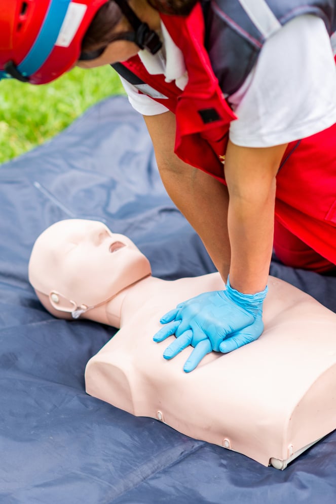 CPR first aid demonstration